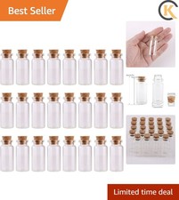 24PCS 10ml Glass Bottles Mini Vials with Cork Stoppers for DIY Decoration and...