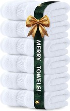 Luxury White Hand Towels - Soft 100 Turkish Cotton  Standard, 01: