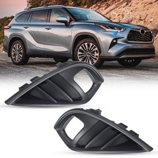 Fog Lights Bezels Cover fit 2020 2021-2024 Toyota Highlander Left+right Black