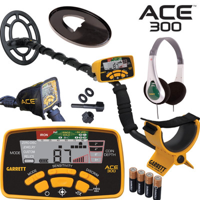 Garrett ACE 300 Metal Detector Kit w/Headphones Coil Cover