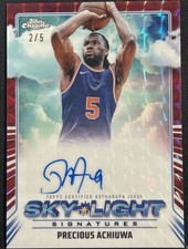 2024-25 Topps Chrome Precious Achiuwa Sky Light RED  Refractor Auto #2/5 SP