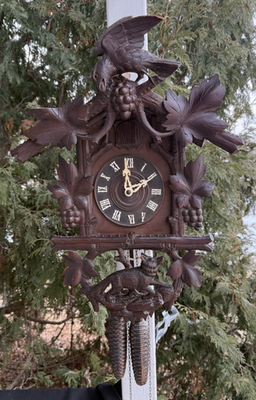 Antique C 1900 Hubert Herr Black Forest Cuckoo Wall Clock - SEE