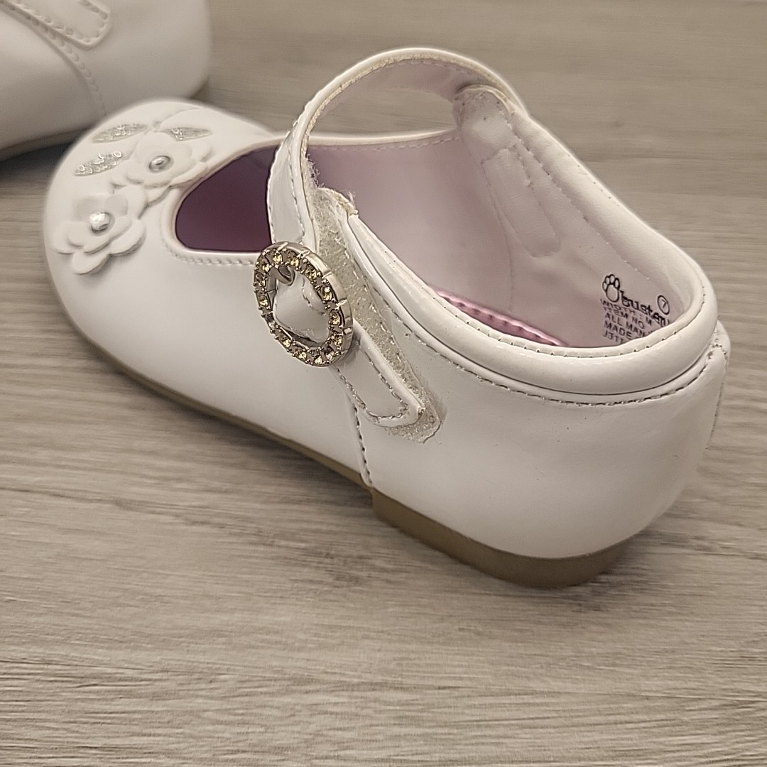 Buster Brown Maddie White Mary Jane Toddler Size 7 Rhinestone 