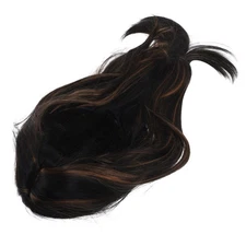  Straight Synthetic Wig With Bangs - Black Brown Long Hair - Heat-Resistant