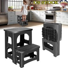 Folding 2-Step Stool Lightweight Portable Non-Slip Home RV Office Bathroom New