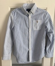 Polo Ralph Lauren Boys Striped Button-Down Shirt Blue White M 10-12 Long Sleeve