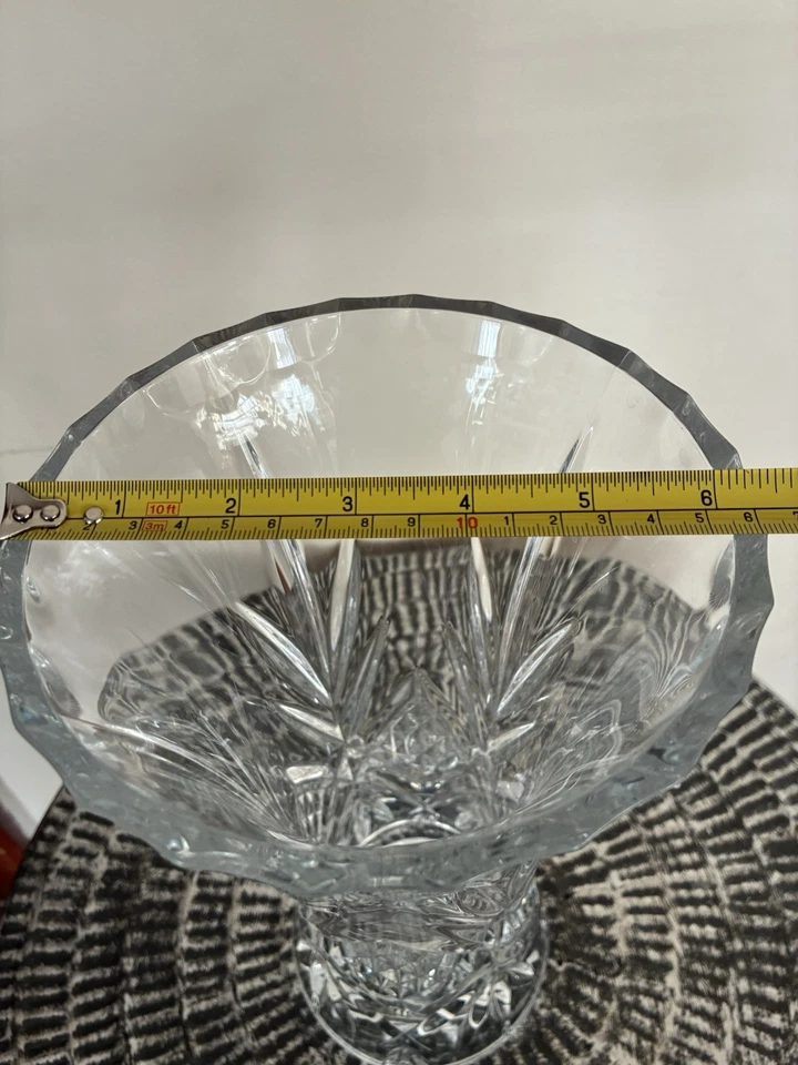 Vintage Clásico Elegante Cristal Acampanado Diseño Reloj de Arena Flores Base 11.5 Pulgadas Foto 3 de 4