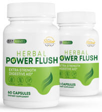 2 Pack Herbal Power Flush, extra strength digestive aid-60 Capsules x2
