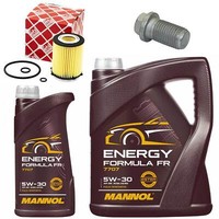 MotoröL Filter Set Mannol 5W30 API SN 6 Liter + Schraube FüR Mercedes B-Klasse
