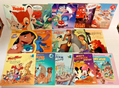 Lot 15 Disney books Bambi Mermaid Mulan Lilo Stitch Mickey Cars Jungle bk++