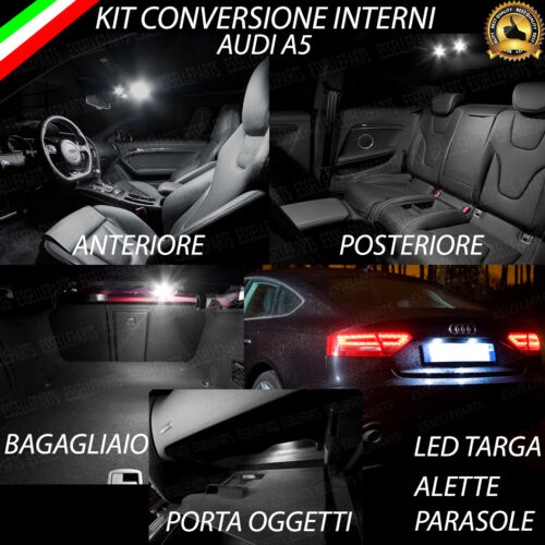 KIT LED INTERNI AUDI A5 (B8) CONVERSIONE COMPLETA + LED TARGA CANBUS NO ERROR - Foto 1 di 1