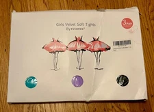Everswe Velvet Soft Tights 3 Pack  Teal , Lavender And Black Size 11-13 Ballet