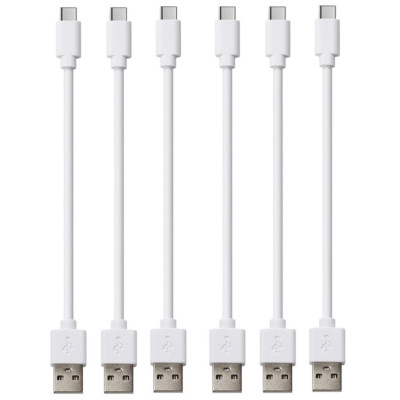 5 Pack 20cm Short Data Charger Charging USB Type C Phone Tablet Cable Cord Bulk