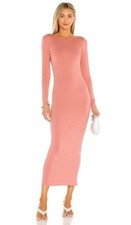 Lovers + Friends Size Small Rose Pink Long Sleeve Open Back Oaklee Dress