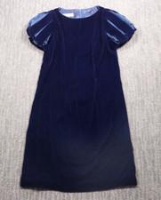 Vintage Victor Costa Dress Women 10 Blue Puffed And Paned "Snow White" Sleeve