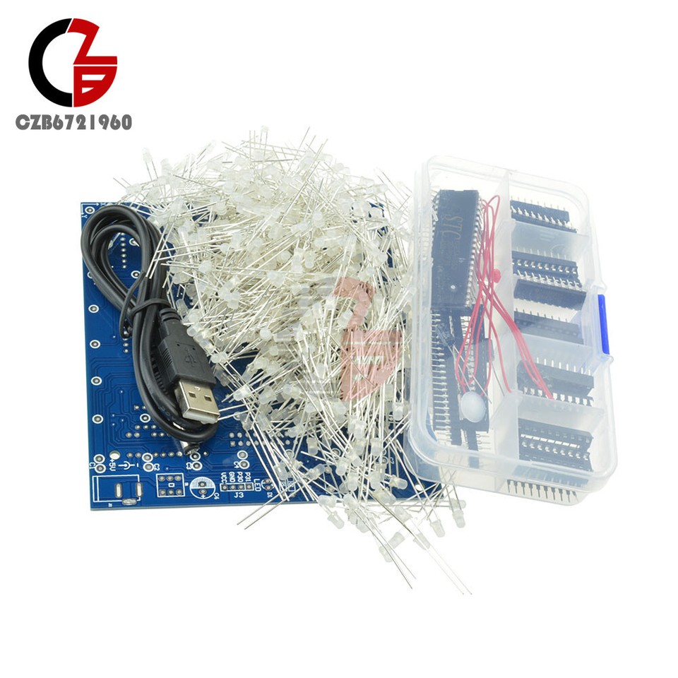 8x8x8 LED-kubus 3D-licht Vierkant blauwe LED elektronische doe-het-zelfkit  502