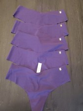 New 5 Lot Victoria's Secret No Show Smooth Thong Panty Amethyst Purple M Medium