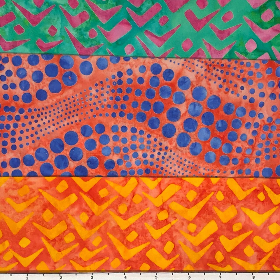 Lot of (3) 1/2 Yard Ombre Batik Sampler Lunn Fabric 100% Cotton Handmade #1 - Image 2 of 4