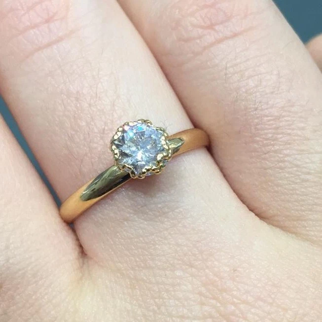 Anello ORO GIALLO Solitario con Zircone ORO 18 KT 750% List 285€ - Immagine 3 di 4