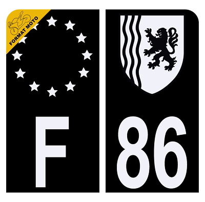 2 Stickers Pour Plaque D'immatriculation Auto, 87 Haute Vienne - - The