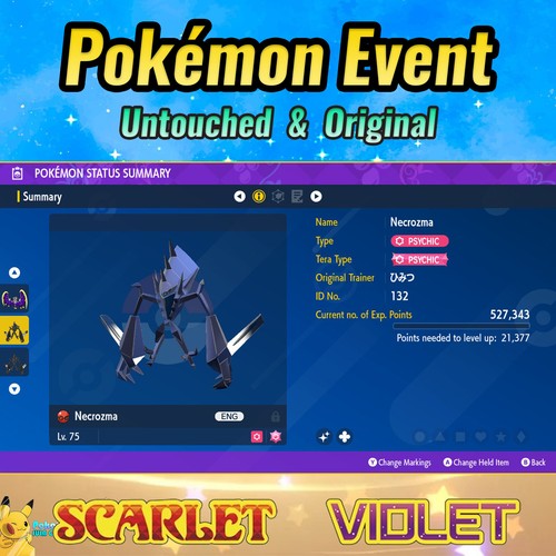 ✨ Shiny Necrozma 🟣Event ENG/JPN/KOR Eclipse 🟣 Pokémon Scarlet Violet