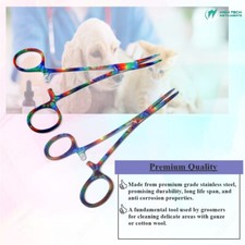 2 Pet Care Dog/Cat Groomer Hemostat Locking Forceps Veterinary 5.5" CRV STR Tips