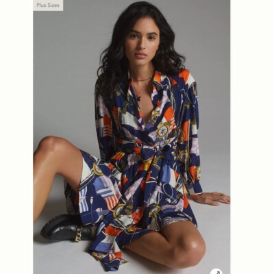 maeve long sleeve mini shirt dress Long-Sleeve Poplin Mini Shirt Dress