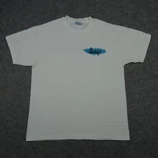 VINTAGE Slumberjack Shirt Mens Large White Camping Outdoor Graphic Tee Fishing