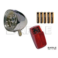 Fanale Anteriore + Posteriore LED Bici Olanda - Bacchetta - Graziella - City