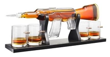 Luxury AK47 Gun Decanter with Bullet Glasses - Whiskey Decanter Gift Sets - U...