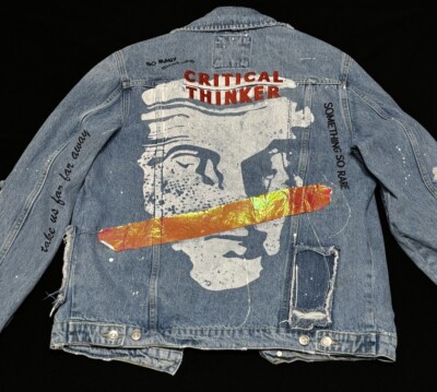 Zara Men s Size S Jean Denim Jacket Critical Thinker So Many Choices Just Light