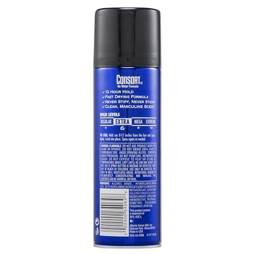 Consort For Men Hair Spray Unscented Extra Hold 8.30 oz (Pack of 2