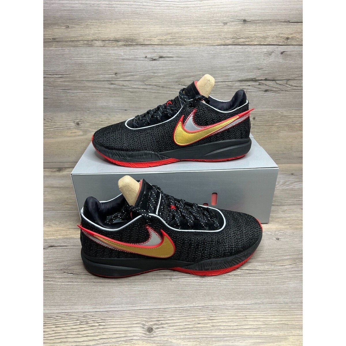 Nike LeBron 20 Trinity Mens Size 9.5 Black University Red Gold