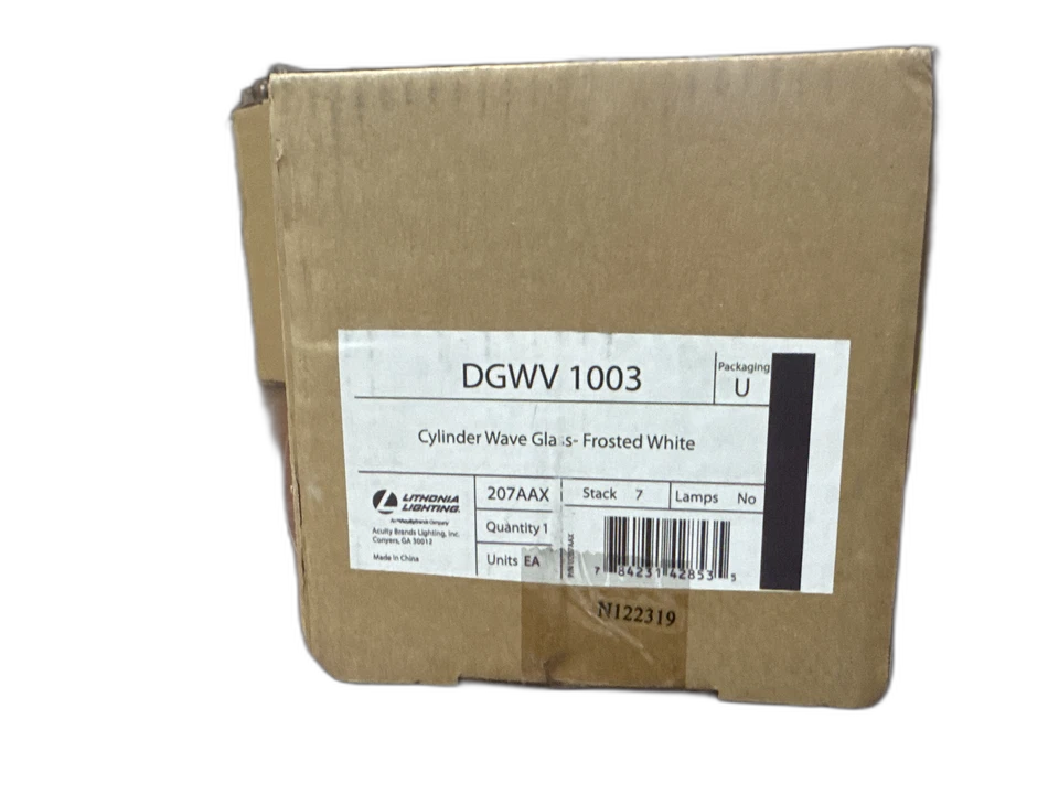 Cilindro de iluminación Lithonia pantalla de vidrio ondulado para mini colgante LED Foto 2 de 2