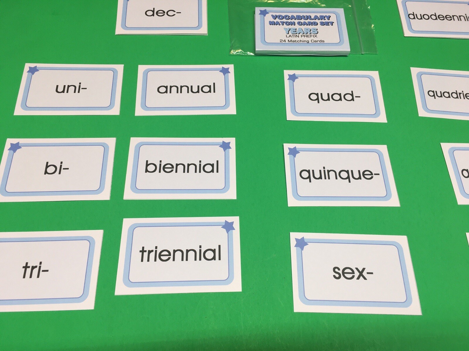 Years - Latin Prefixes - Learning Flash Cards For Kids - Educational