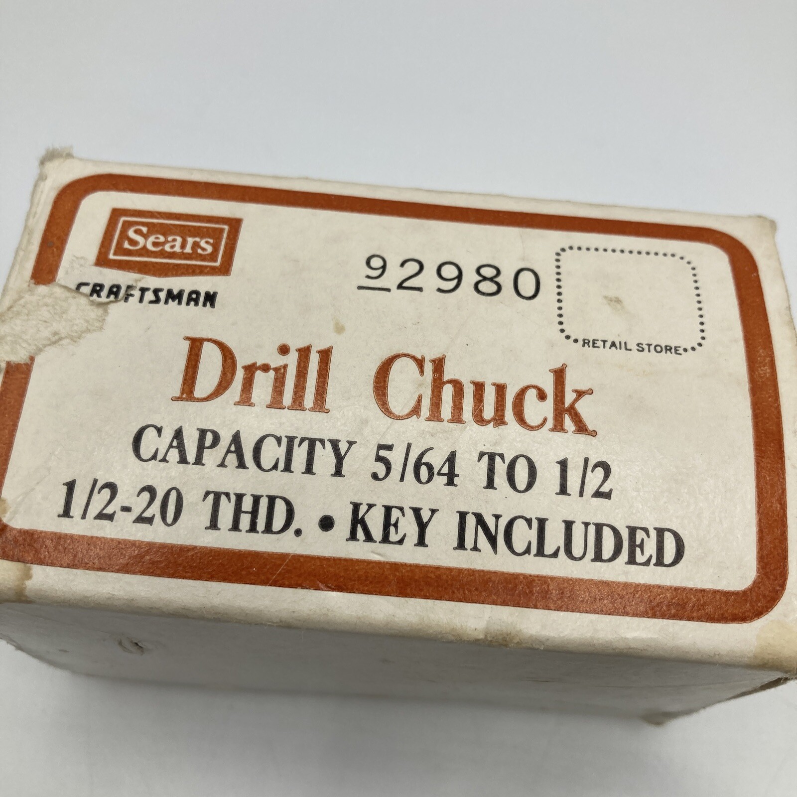 Sears Craftsman Drill Chuck and Key Capacity 5/64 to 1/2 USA 92980