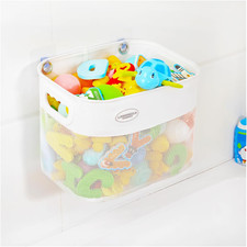 Quick Scoop Baby Bath Toy Organizer - 2X Capacity, Large Opening, White