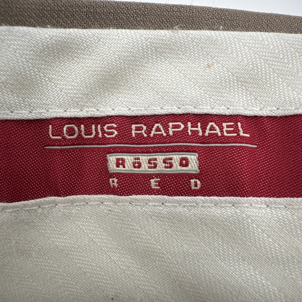 Pantalones clásicos Luis Raphael Rossi mezcla de lana roja para hombre 40x39 beige bolsillo. #18451 Foto 2 de 4