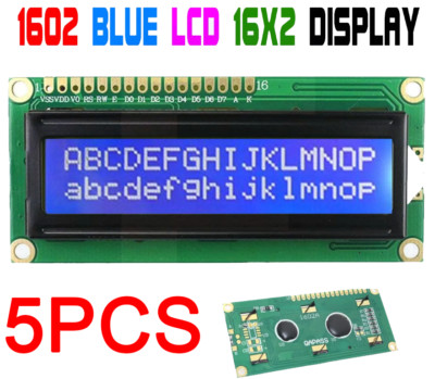 5PC LCD 1602 16x2 HD44780 Blue Blacklight Screen 5V Character LCD Display Module