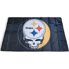 Grateful Dead Pittsburgh Steelers Flag Banner Football ●3x5 Ft FREE SHIPPING ●