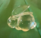 Art Glass STEUBEN Crystal #7911 BUNNY RABBIT Hand Cooler, Paperweight, Mint!