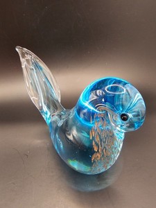 Vtg MURANO Formia Glass Bird 6” Art Sculpture Blue Italy