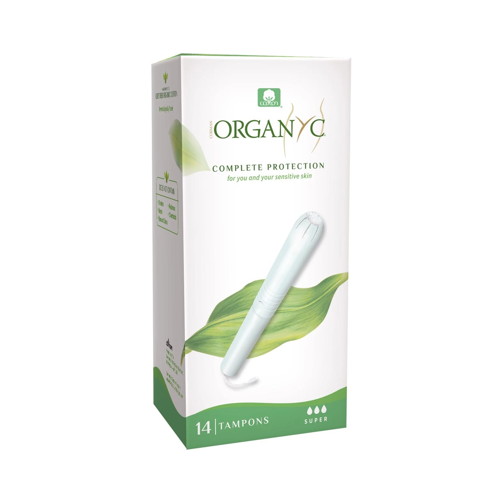 Organyc 100% Certified Organic Cotton Tampons - 14 Count (Pack of 1), Super