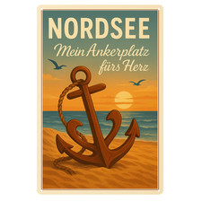 Plaque d'ancrage cœur en tôle | 20 x 30 cm | plaque décorative panneau en métal