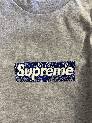 FW19 Supreme Bandana Box Logo Tee Heather Grey L 2019 | eBay