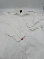 Brooks Brothers Shirt Net Jets Button Up Pilot Shirt White Long Sleeve 18