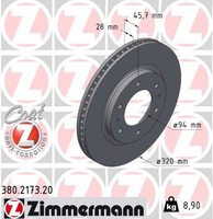 2X Zimmermann Bremsscheibe Vorne FüR Mitsubishi L 200/Triton Kj_ Kk_ Kl_