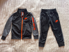 Nike Boys Track Suit Size 4/XS 3-4 Years Full-Zip Orange Gray