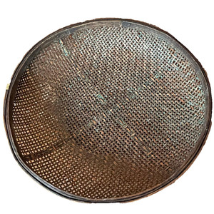 Large Asian Winnowing Woven Bamboo/Rattan Basket - Mid-century, vintage