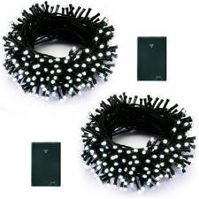 2 Pack Battery Operated String Lights, 13.2Ft 40 LED Green Wire Fairy String Lig